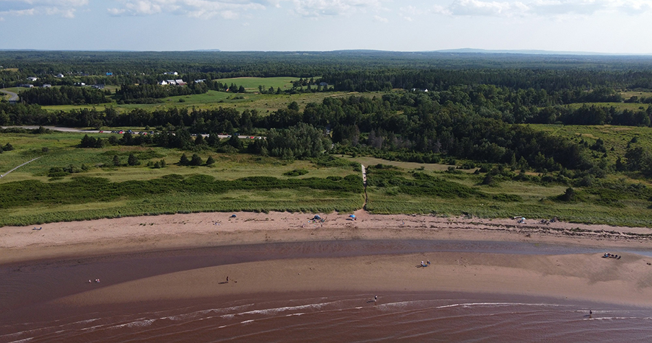 Waterside beach